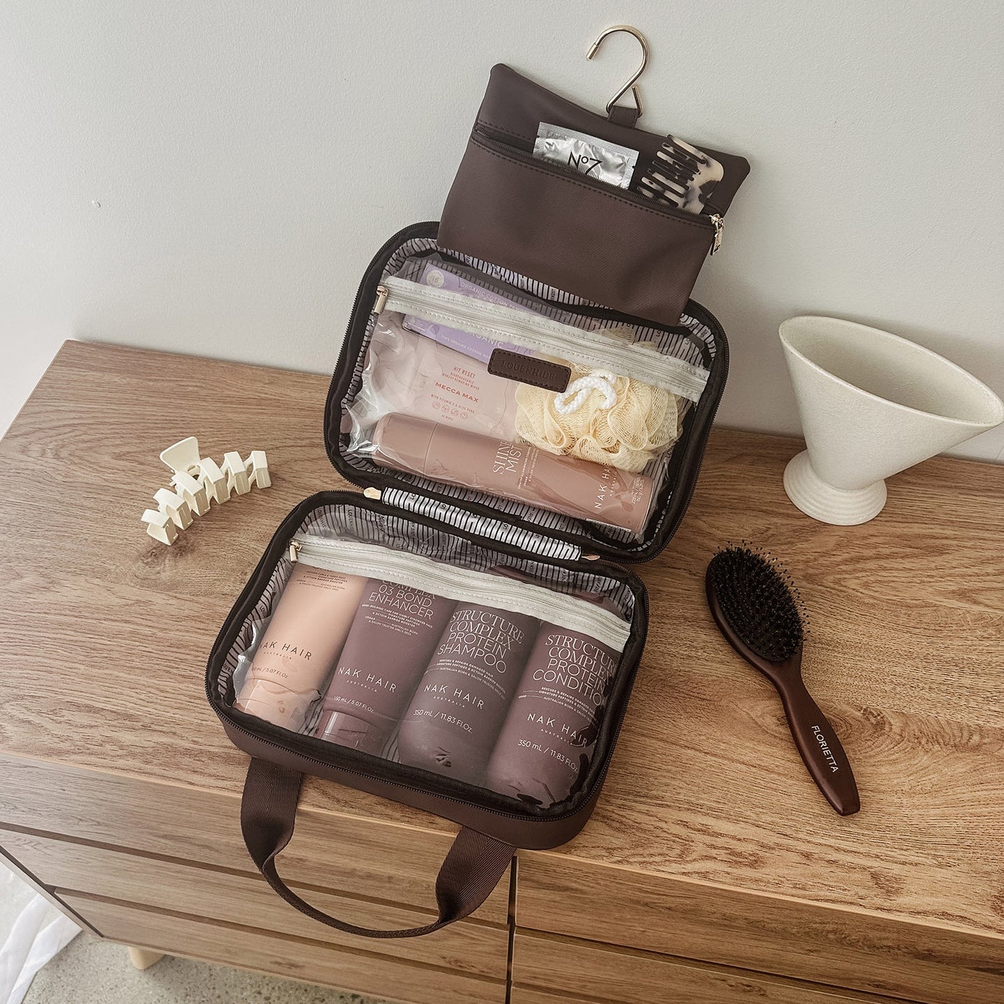 Kenya Cosmetic Bag - Chocolate