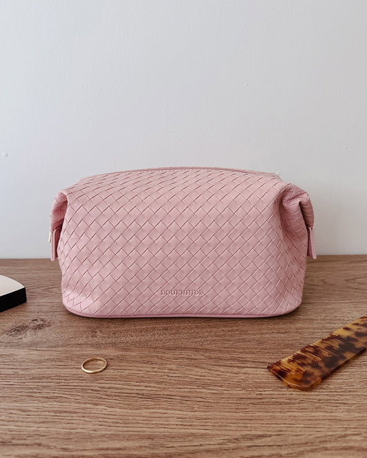 Lucinda Woven Cosmetic Case - Pink
