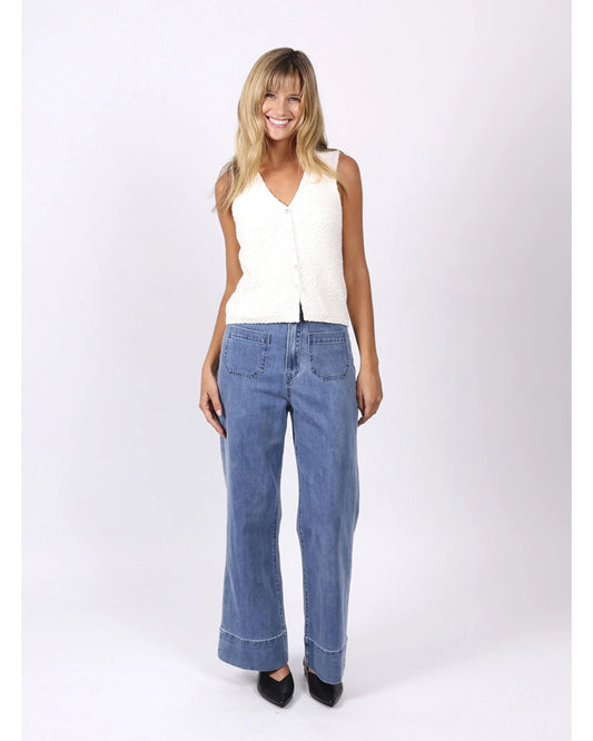 Milan Wide Leg Stretch Jean - Blue