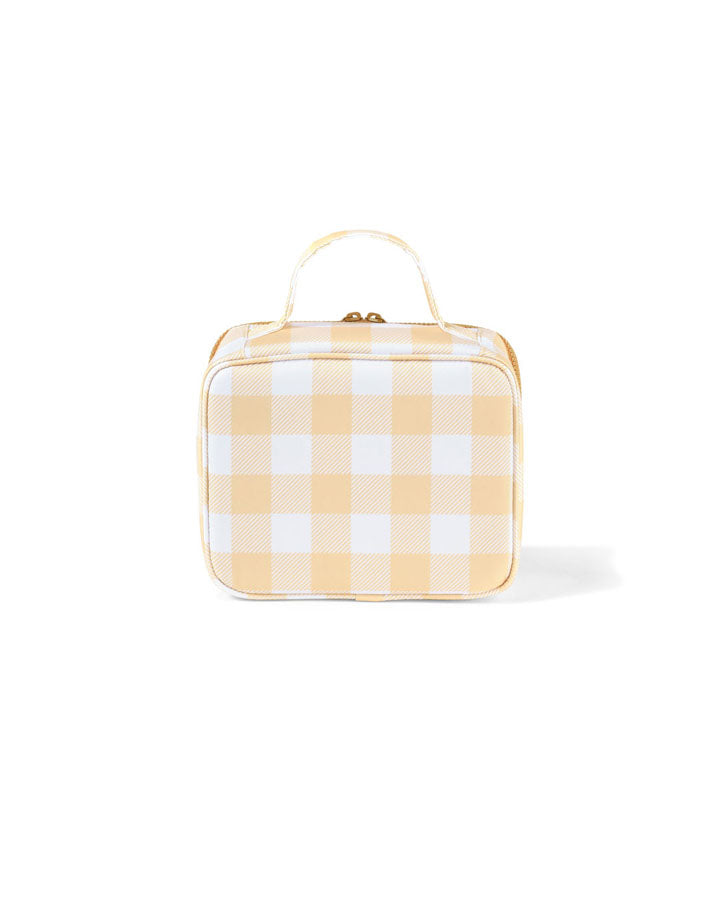 Mini Insulated Lunch Bag - Beige Gingham