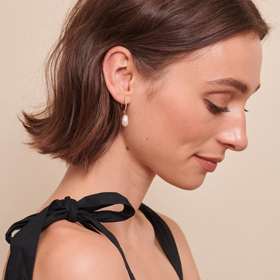 Montana Pearl Earrings - Gold