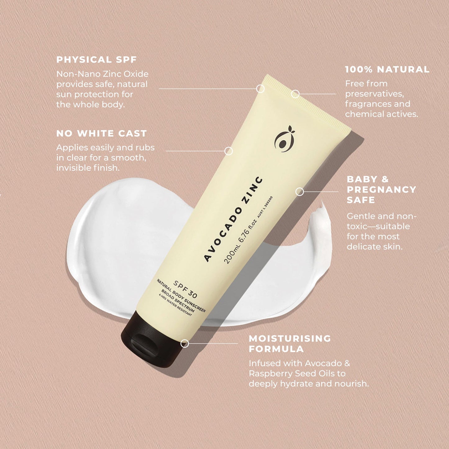 SPF 30 Natural Body Sunscreen - 200mL