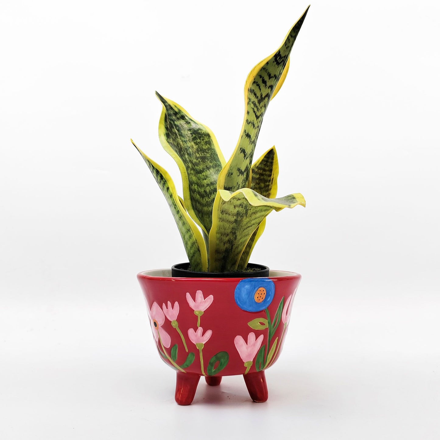 Naive Floral Planter - Red 16cm