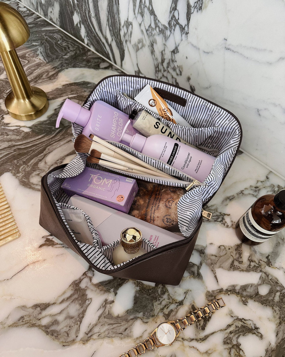 Orion Cosmetic Case - Chocolate