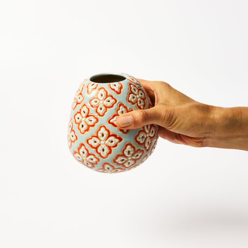 Pollen Vase - Blue Paisley