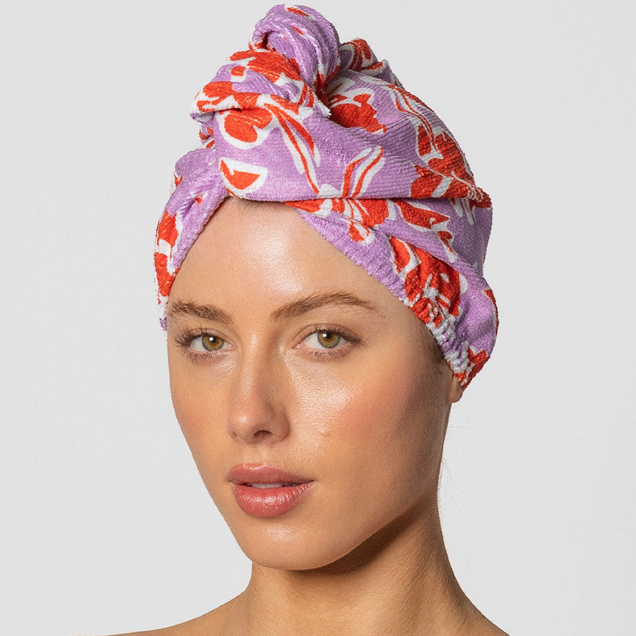 Riva Hair Towel Wrap - Hibiscus