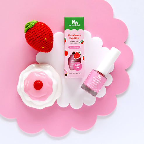 Scented Water-Based Kids Nail Polish - Strawberry Cupcake/Pastel Pink
