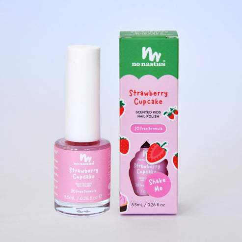 Scented Water-Based Kids Nail Polish - Strawberry Cupcake/Pastel Pink
