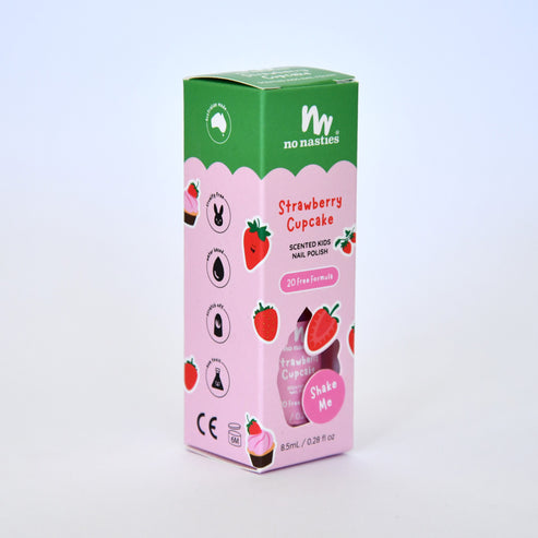 Scented Water-Based Kids Nail Polish - Strawberry Cupcake/Pastel Pink