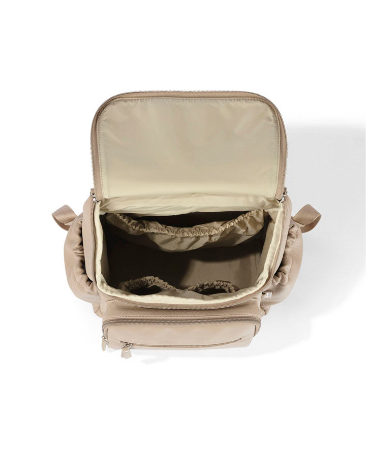 Mini Signature Backpack - Oat Vegan Leather