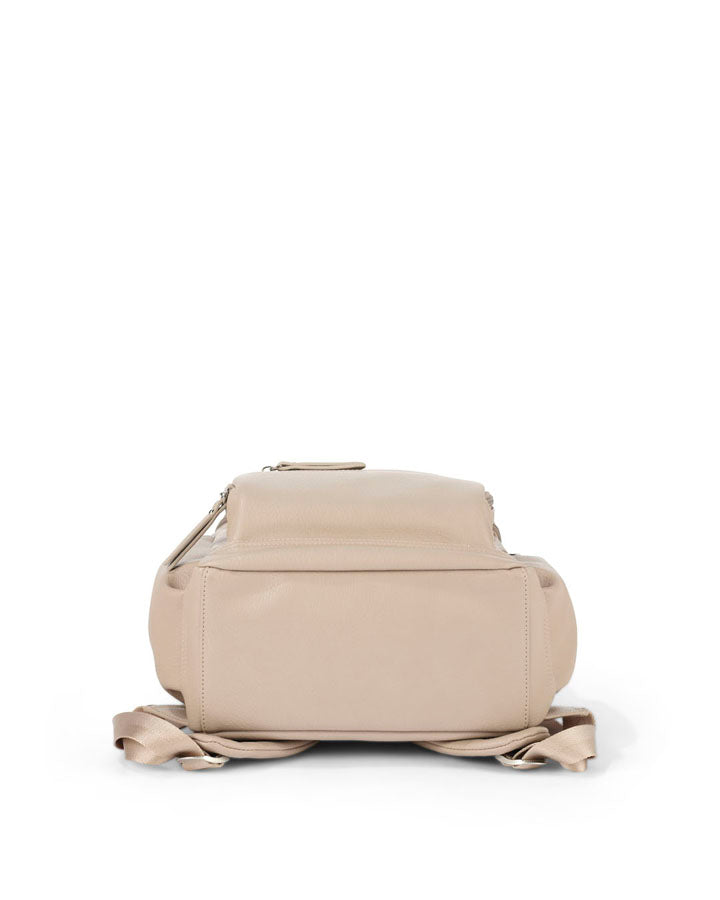 Mini Signature Backpack - Oat Vegan Leather