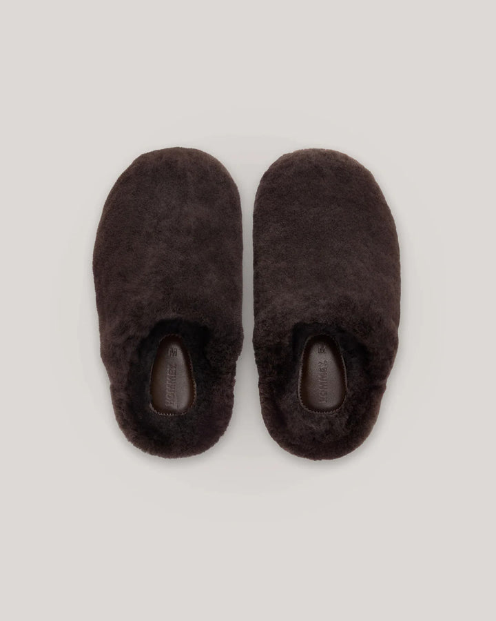 Hommey Sheepskin Slippers - Chocolate