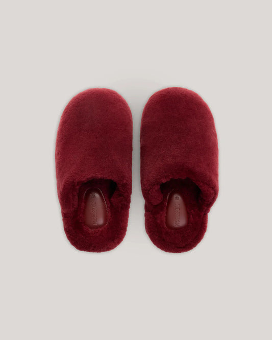 Hommey Sheepskin Slippers - Wine