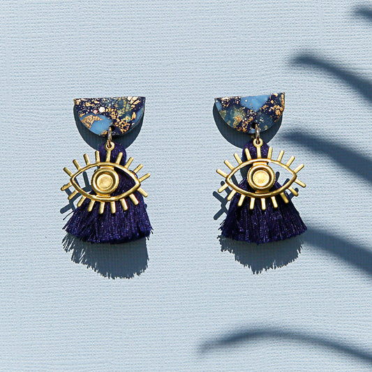 Starlight Eye Tassel Earrings
