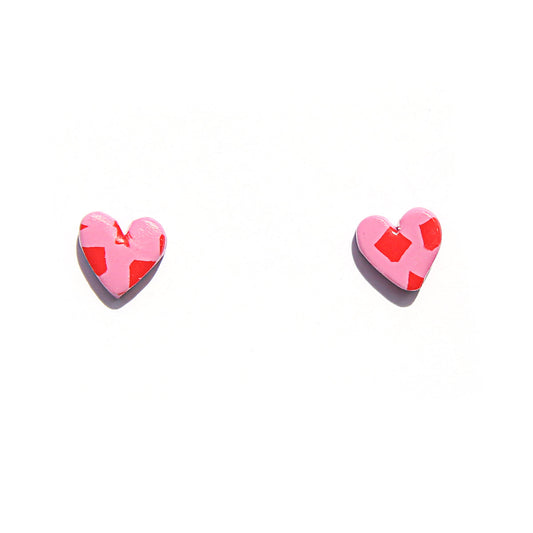 Terrazzo Heart Stud Earrings