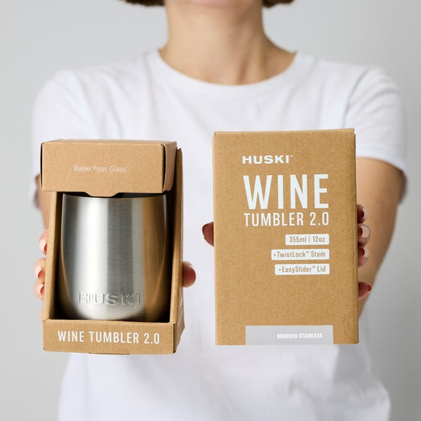 Huski Wine Tumbler - Brushed Stainless