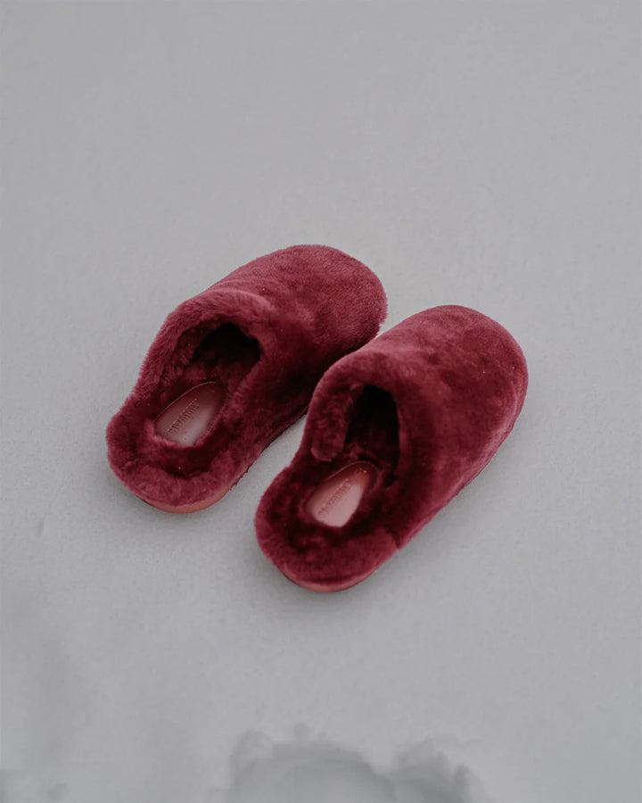 Hommey Sheepskin Slippers - Wine