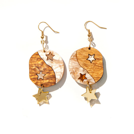 Yin Stars Earrings - Browns