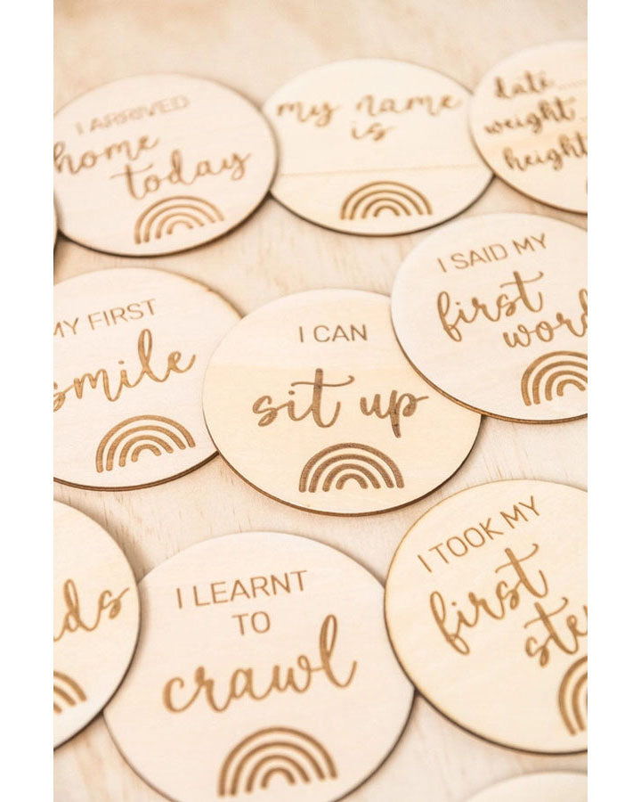 Baby Milestone Wooden Discs