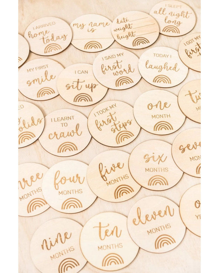 Baby Milestone Wooden Discs