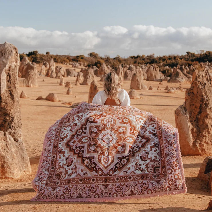 Woven Picnic Rug - Desert Rose
