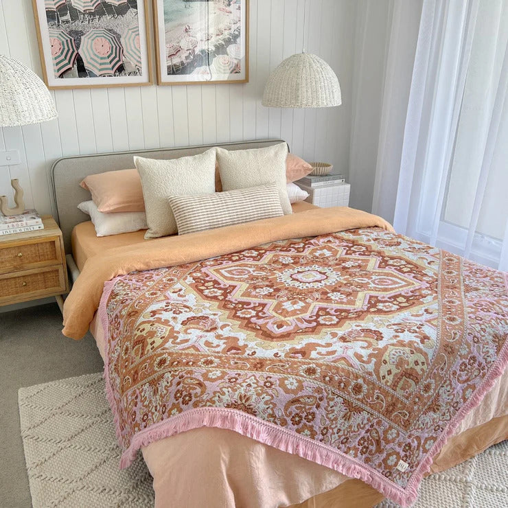 Woven Picnic Rug - Desert Rose