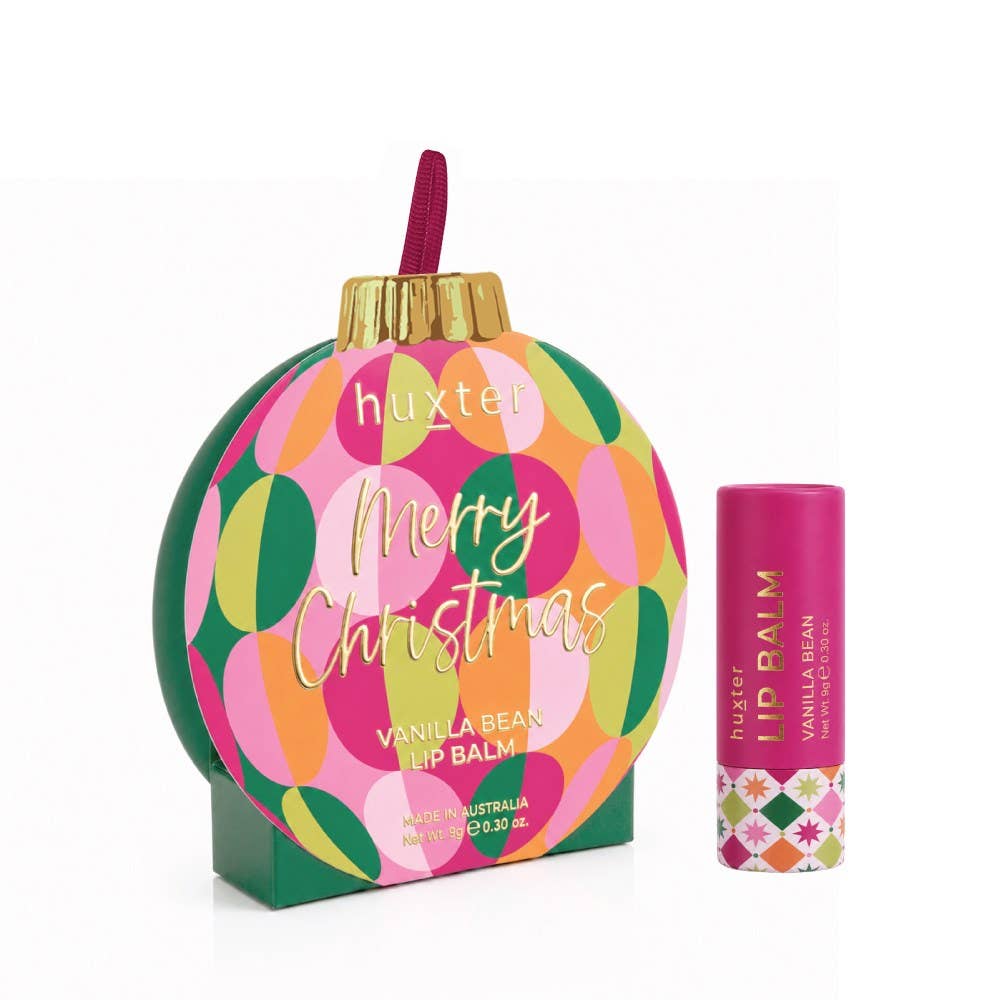 Hanging Lip Balm Bauble - Green Circles - Vanilla Bean 9g