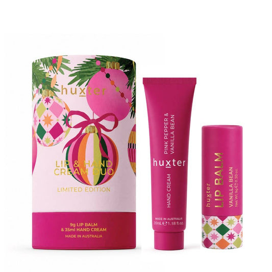 Lip & Hand Cream Duo - Hand Cream 35mL - Pink Pepper & Vanilla Bean / Lip Balm 9g Vanilla Bean