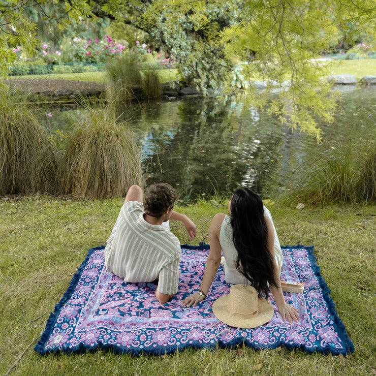 Woven Picnic Rug - Midnight