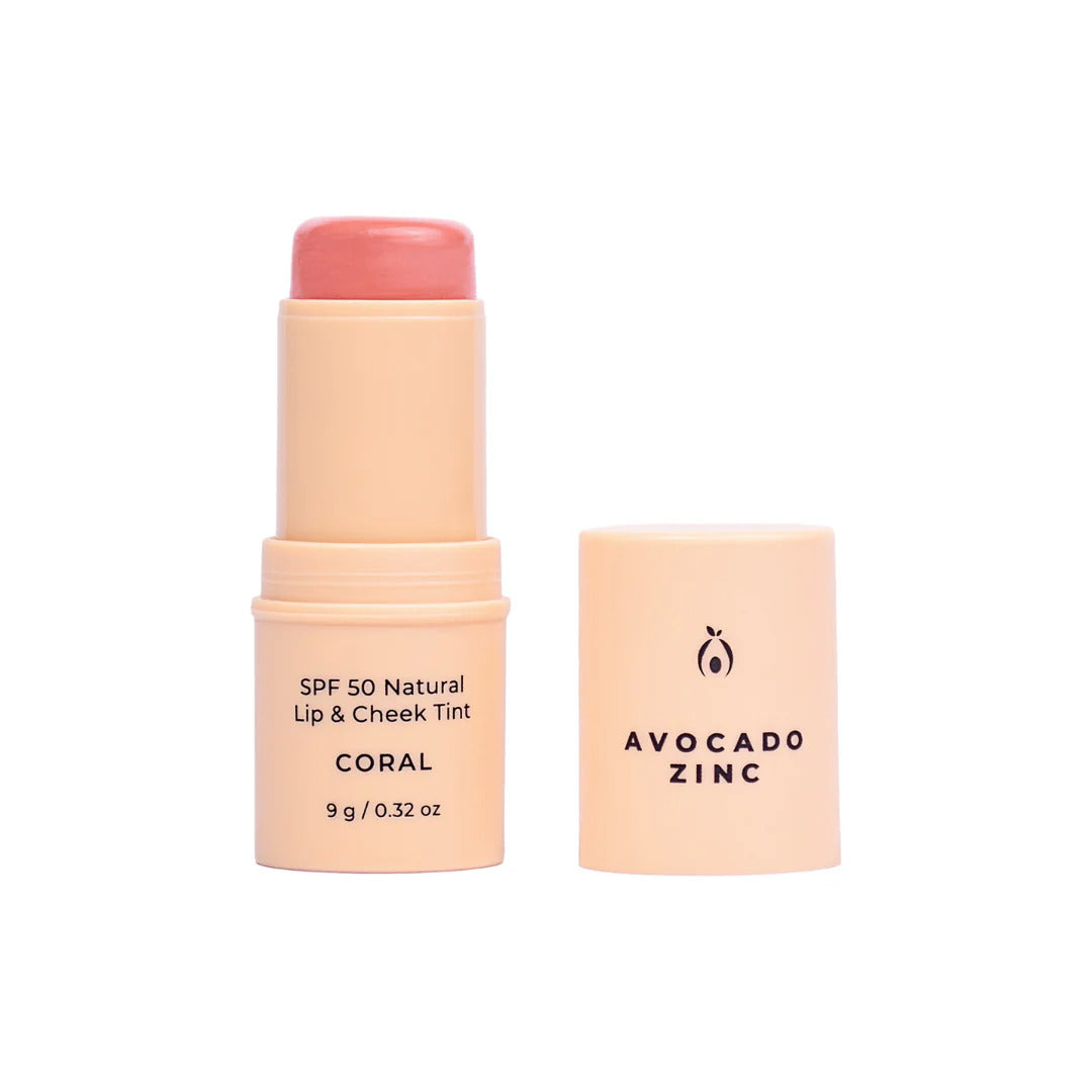 SPF 50+ Natural Lip & Cheek Tint - Coral 9g