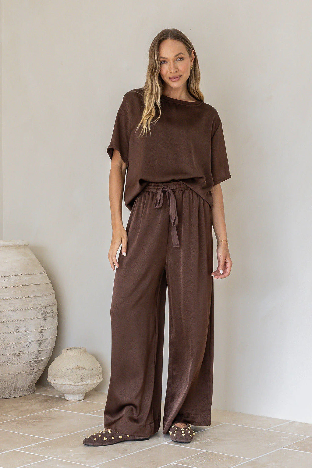 Portifino Luxe Wide Leg Pant - Coco