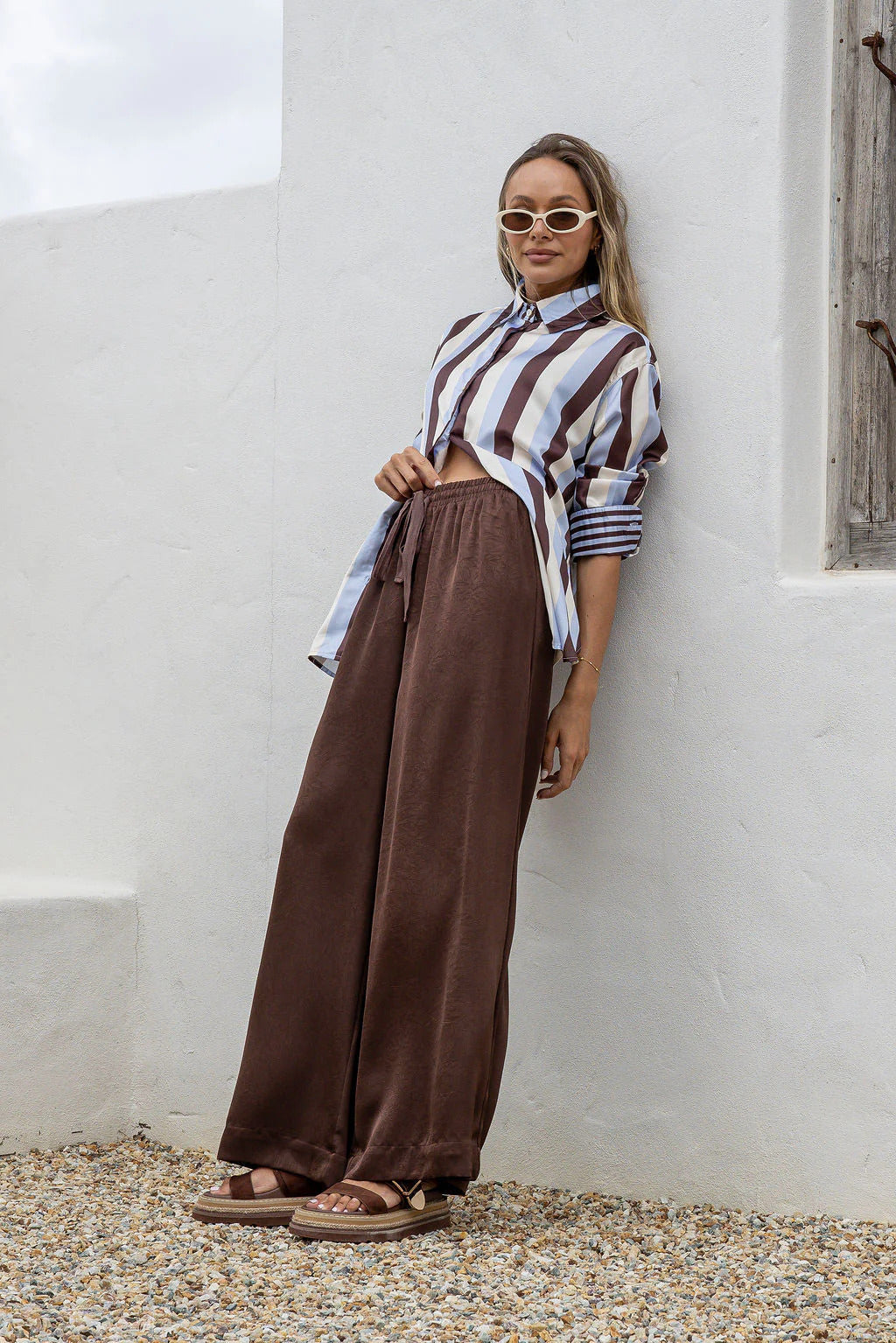 Portifino Luxe Wide Leg Pant - Coco