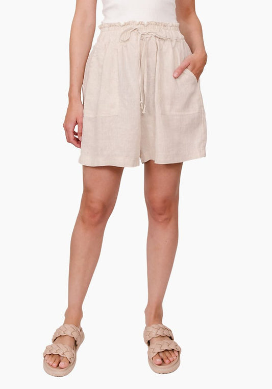Soul Sparrow Linen Shorts - Oatmeal