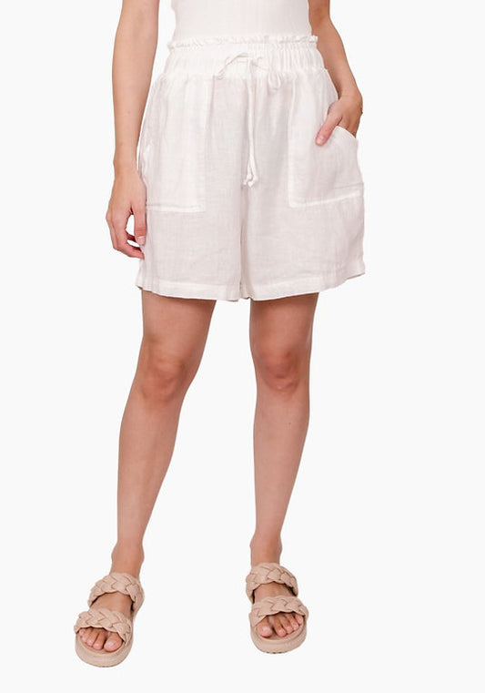 Soul Sparrow Linen Shorts - White