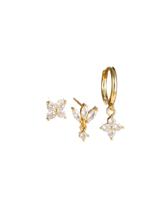 Zirconia 1 Earring Stack - Gold