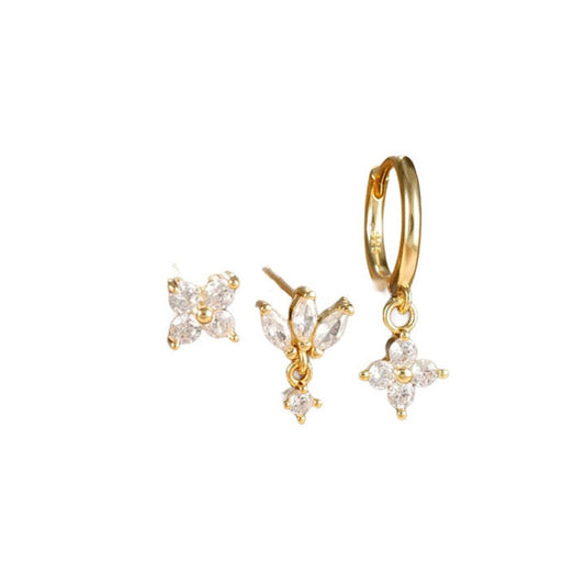 Zirconia 1 Earring Stack - Gold